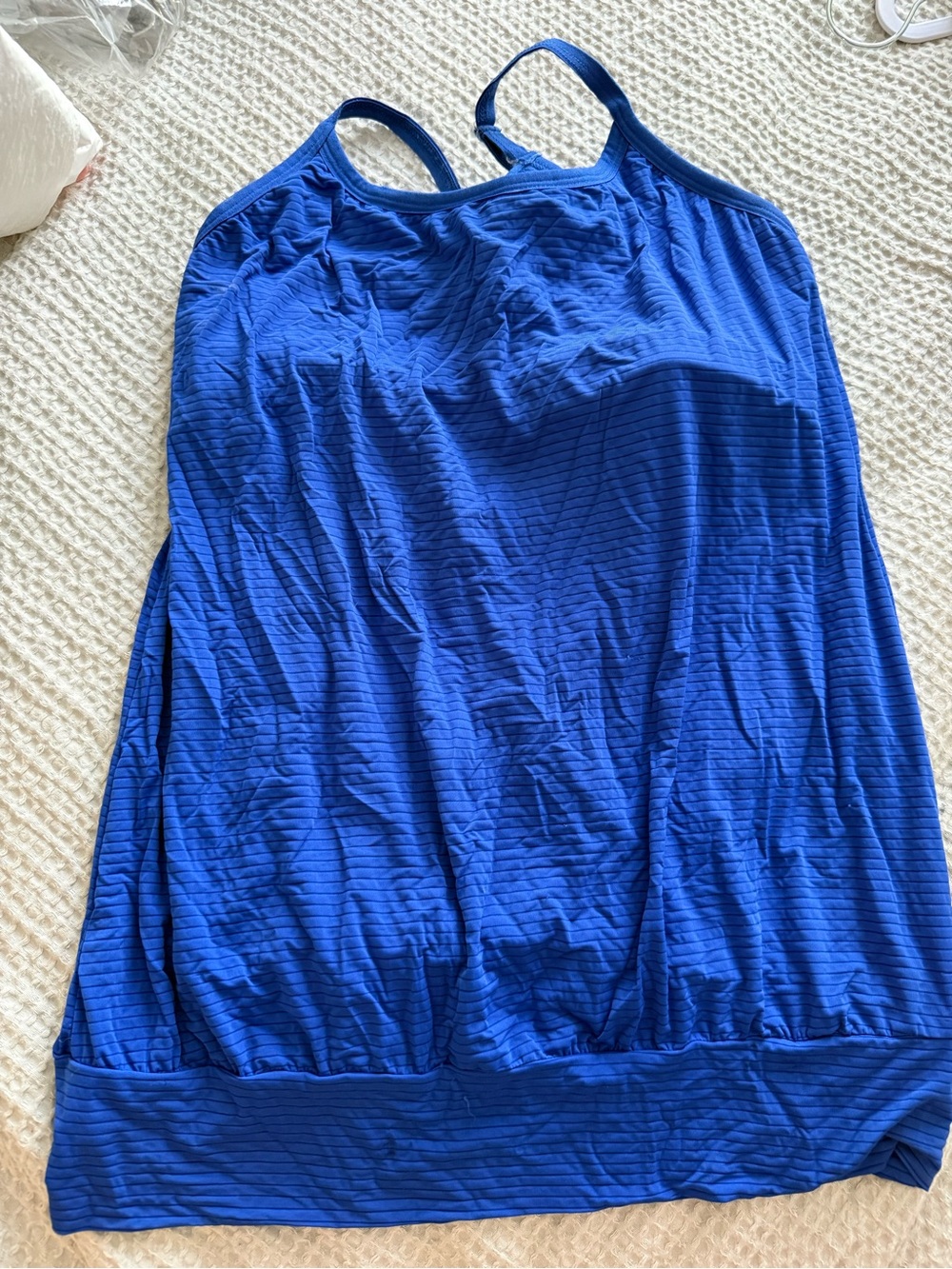 Beyond Yoga Bright Blue Ribbed Racerback Tank